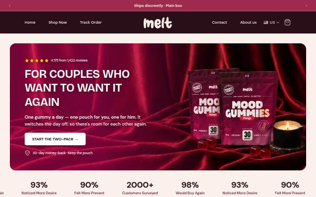 Vitrine de Melt Gummies