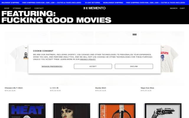 Memento storefront