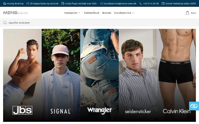 Mens-wear.dk storefront