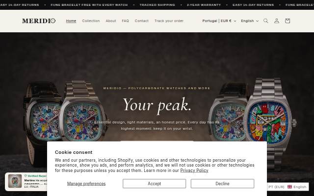 MERIDIO storefront