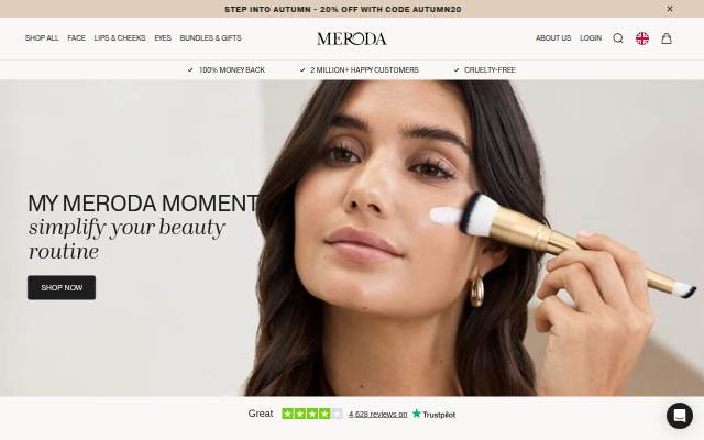 Montra da Meroda Cosmetics United Kingdom