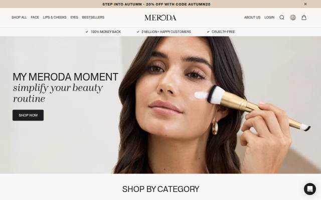 Montra da Meroda Cosmetics WW (EU)