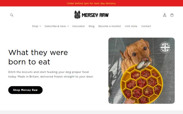 Mersey Raw Dog Food storefront