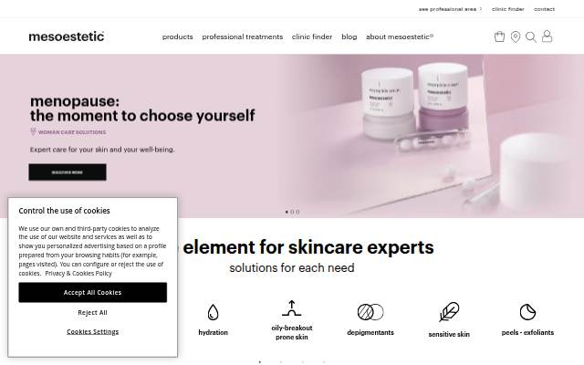 mesoestetic® UK & Ireland storefront