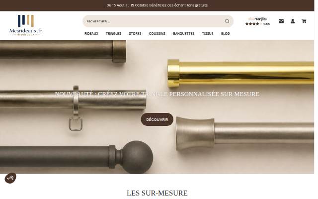 Rideaux et stores storefront