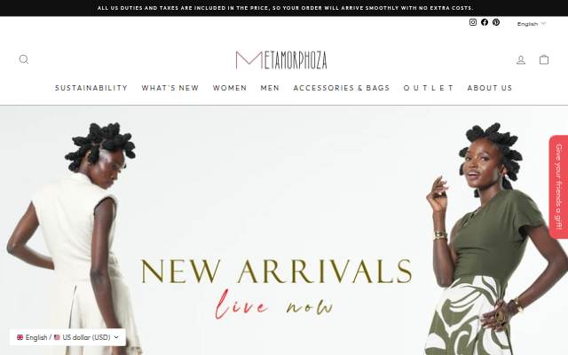 Metamorphoza storefront