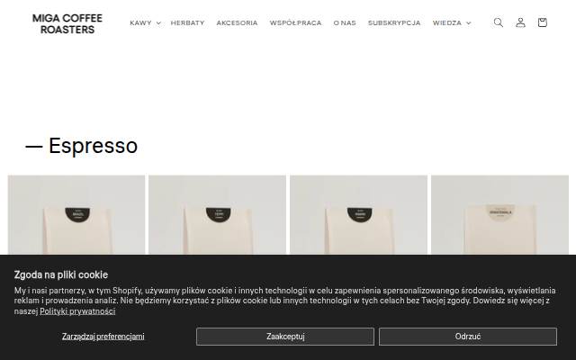 Startseite von migacoffee