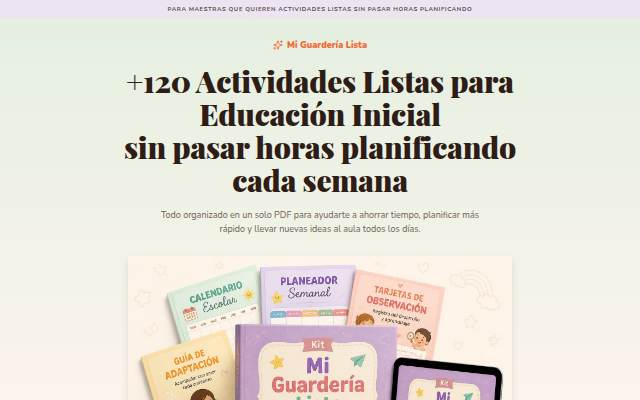 Vitrine de Mi Guardería Lista — +120 Actividades listas para maestras