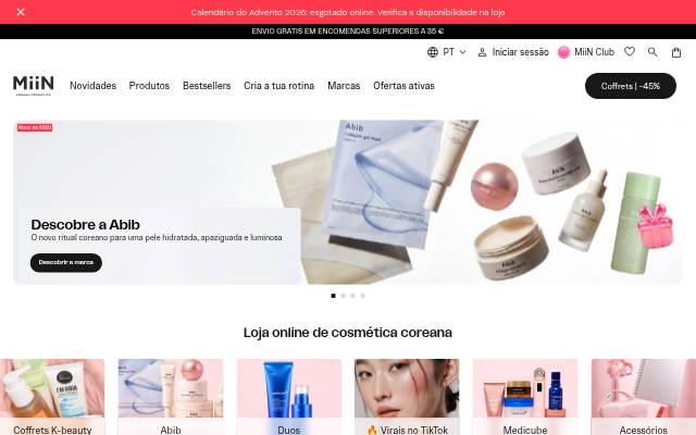 MiiN Cosmetics storefront