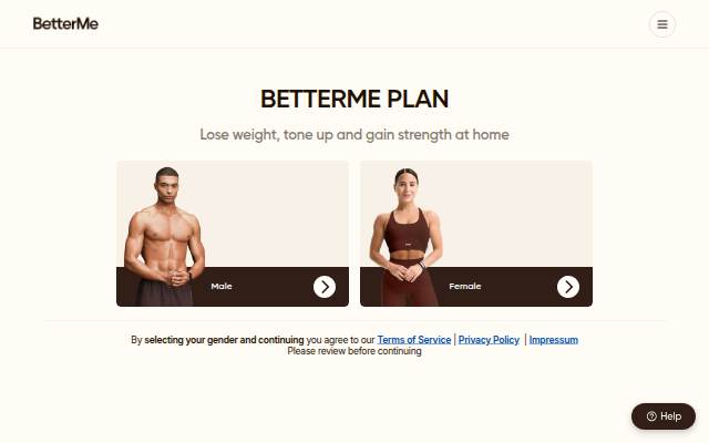 BetterMe Quiz storefront