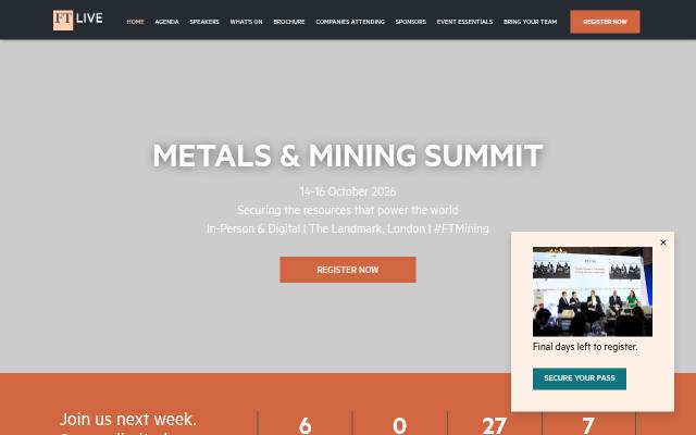 Startseite von Metals &amp; Mining Summit