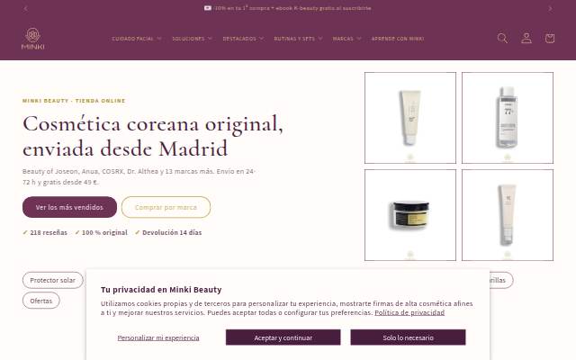 Escaparate de Minki Beauty