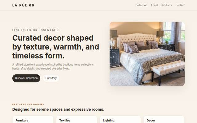La Rue 66 — Frontend Replica storefront