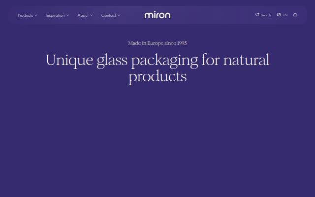 Unique glass packaging for natural products storefront