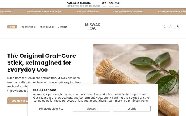 Miswak Co. storefront