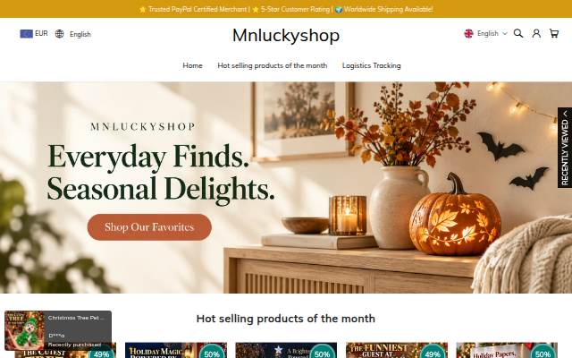 Startseite von Mnluckyshop