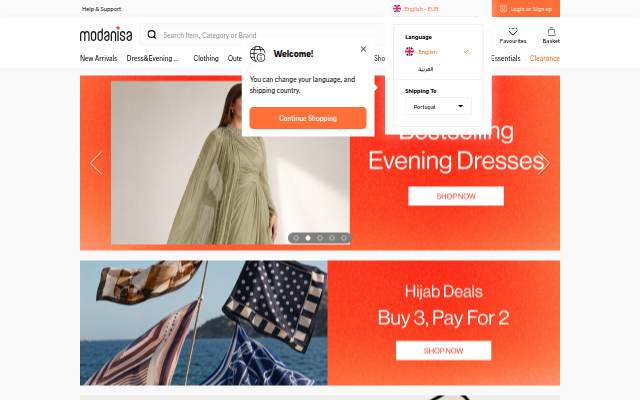 Modanisa Hijab Fashion & Modest Dresses, Jilbabs, Hijabs, Shawls, Abayas, and Scarves storefront