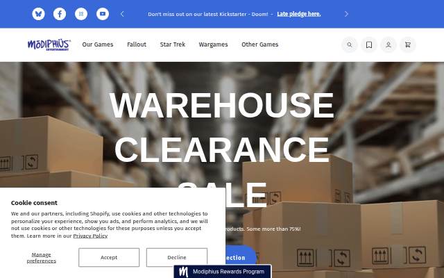 Modiphius Entertainment storefront
