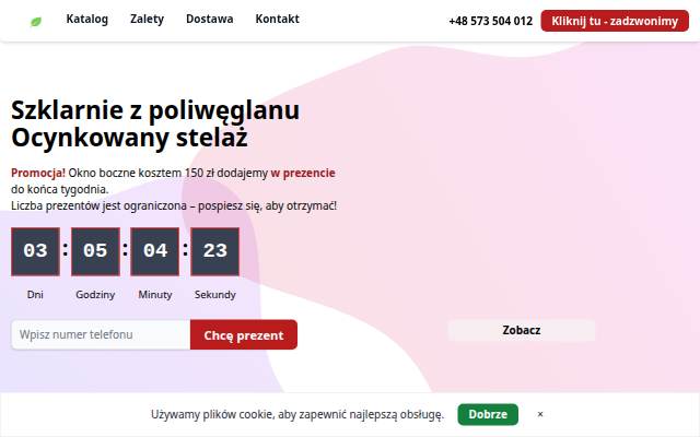 Szklarnie z poliwęglanu storefront