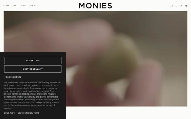 Monies storefront