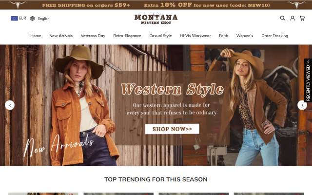 Montanawesternshop storefront