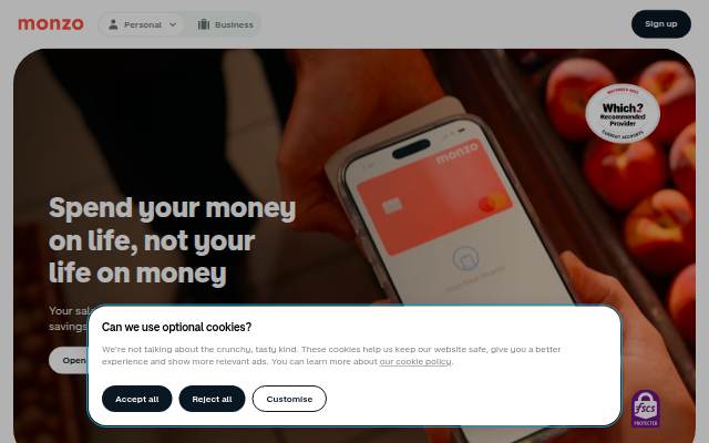 Monzo storefront
