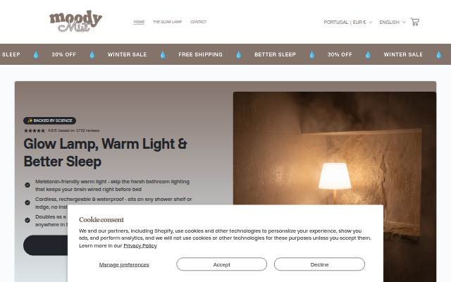 Vitrine de Moody Mist
