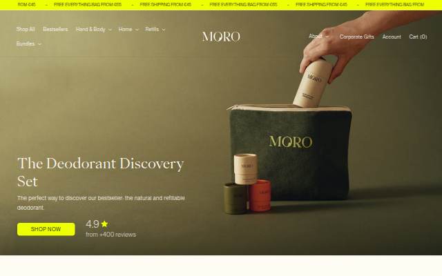 MORO Essentials storefront