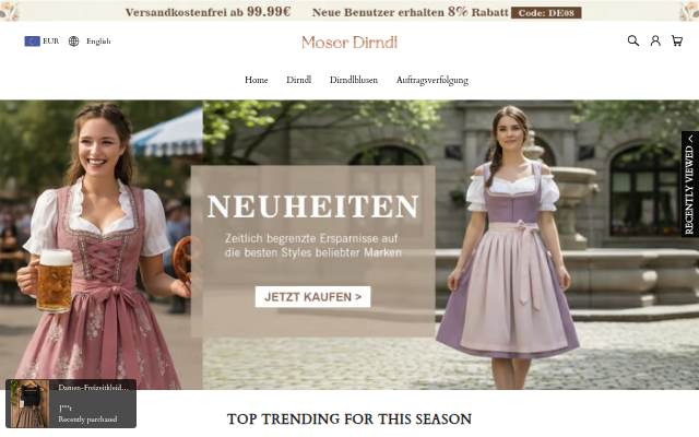 Moserdirndl storefront
