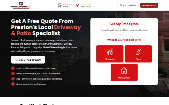 Get A Free Quote From Preston's Local Driveway &amp; Patio Specialist storefront
