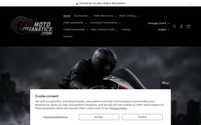 Moto Fanatics Store storefront