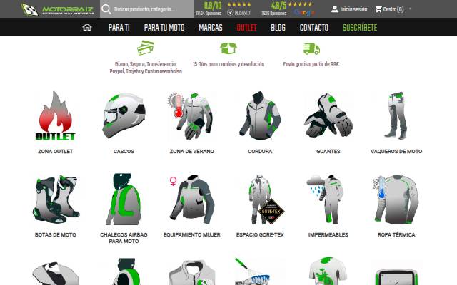 Motorraiz.com Tu Tienda de Accesorios y Ropa De Moto storefront