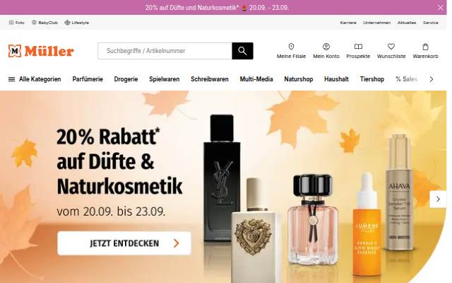 MÜLLER - Auch online mehr als eine Drogerie storefront