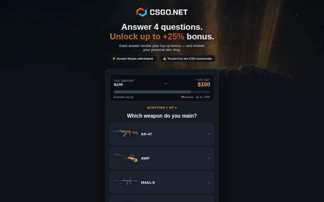 Escaparate de Unlock your bonus — CSGO.net