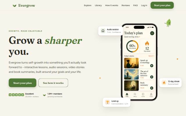 Startseite von Evergrow