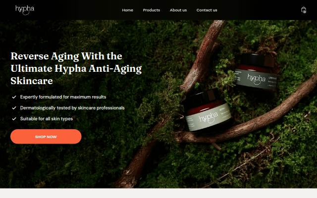 Hypha Skincare storefront