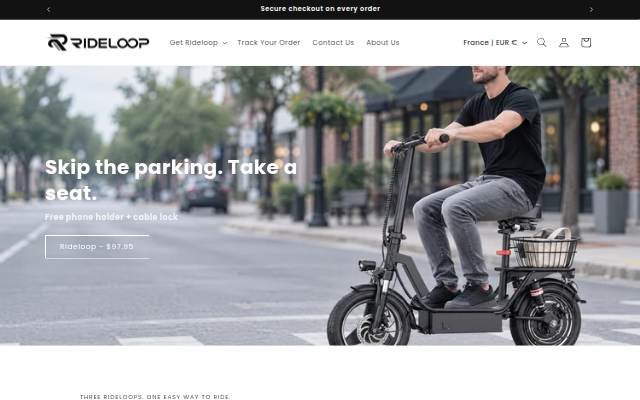 Startseite von Rideloop