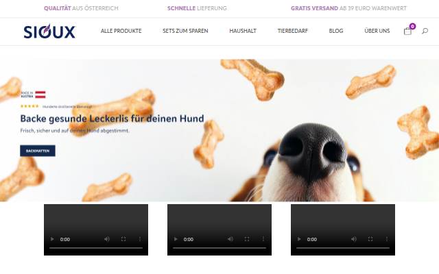 Offizieller SIOUX Silikonprodukte Onlineshop storefront
