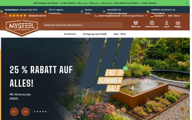 MySteel Products storefront