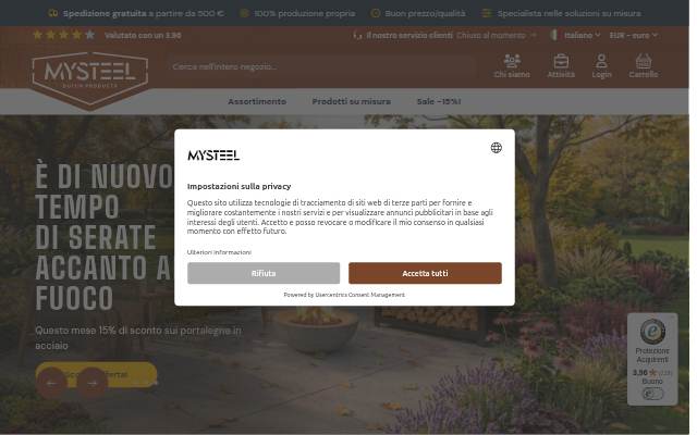 Startseite von MySteel Products