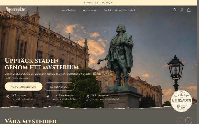 Mysteriejakten.se storefront