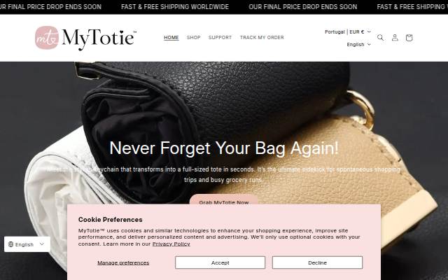 MyTotie storefront