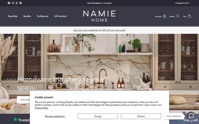 Namie Home storefront