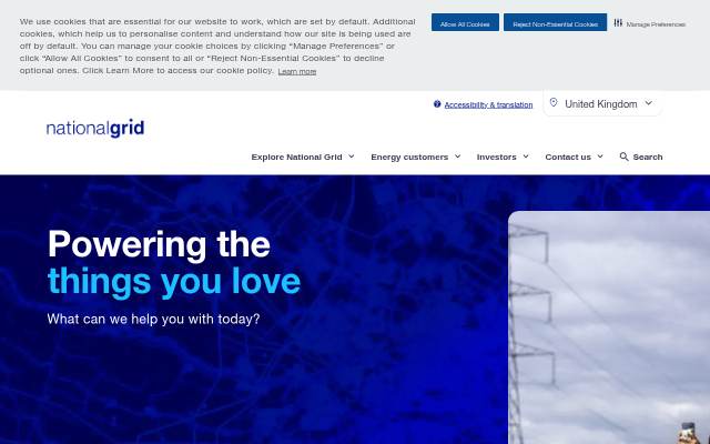 Vitrine de National Grid