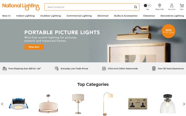 Escaparate de National Lighting ® Online Shop