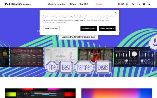 Startseite von Native Instruments