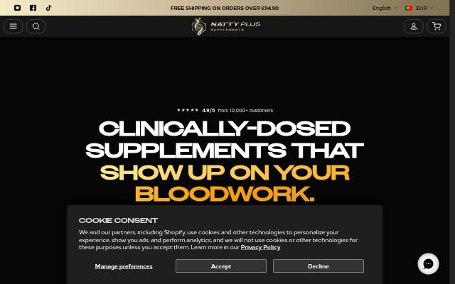 NattyPLUS Supplements storefront