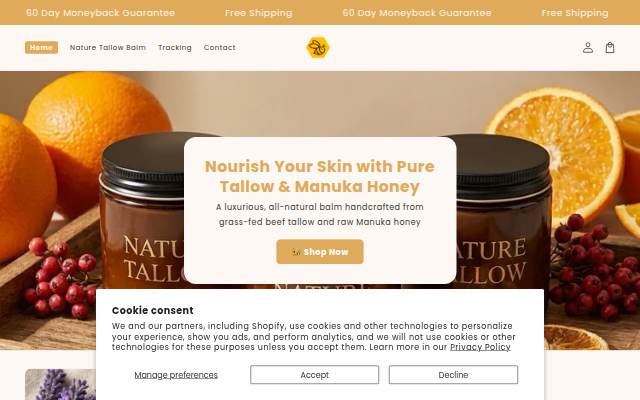 Nature Tallow storefront