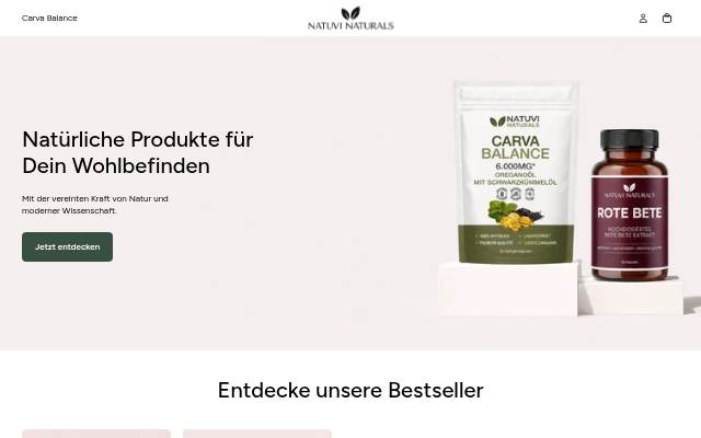 Startseite von NATUVI NATURALS