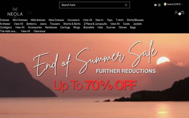 Neola Apparel storefront